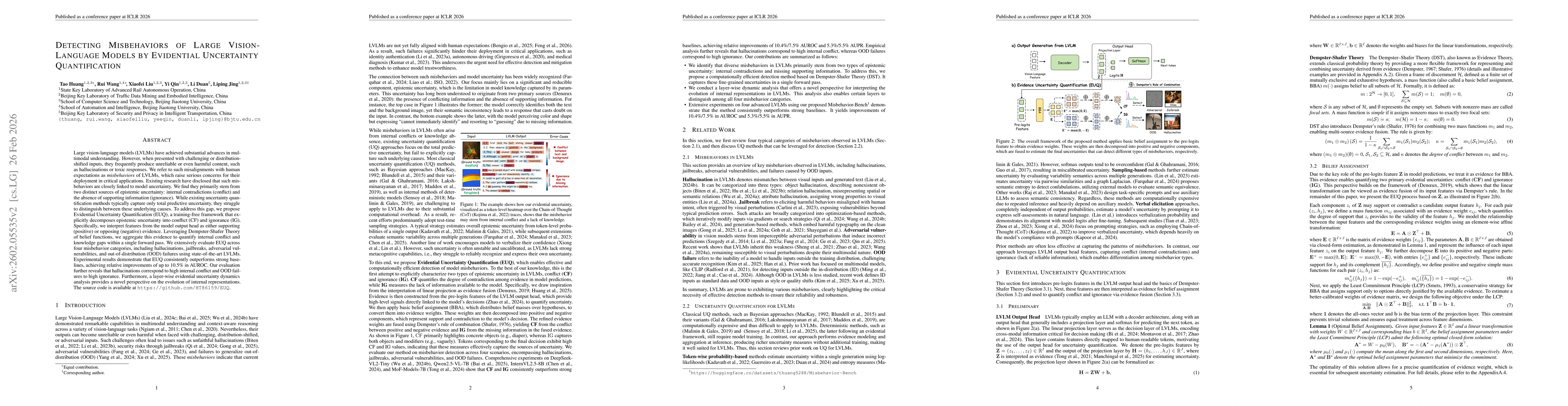 Thumbnail for Detecting Misbehaviors of Large Vision-Language Models by Evidential Uncertainty Quantification