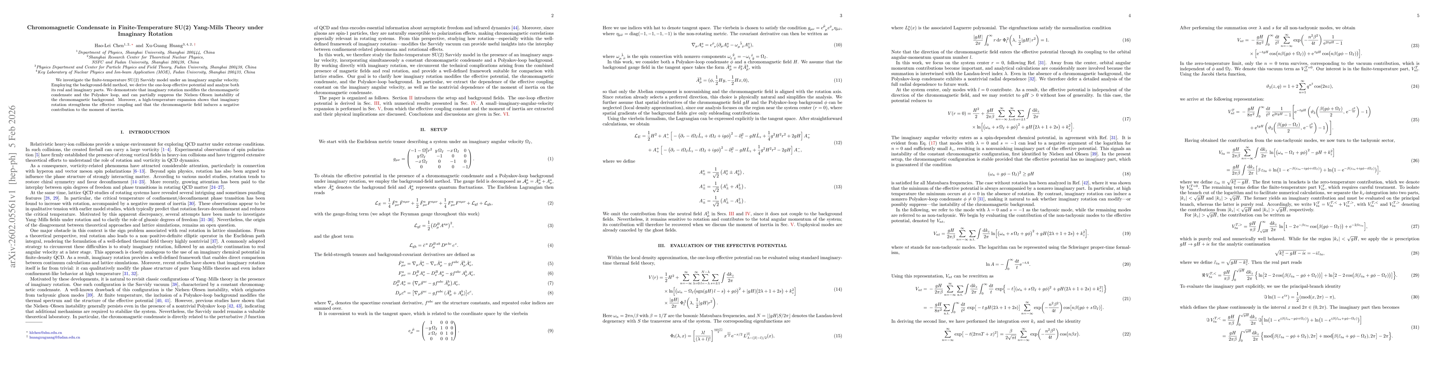 Thumbnail for Chromomagnetic Condensate in Finite-Temperature SU(2) Yang-Mills Theory under Imaginary Rotation