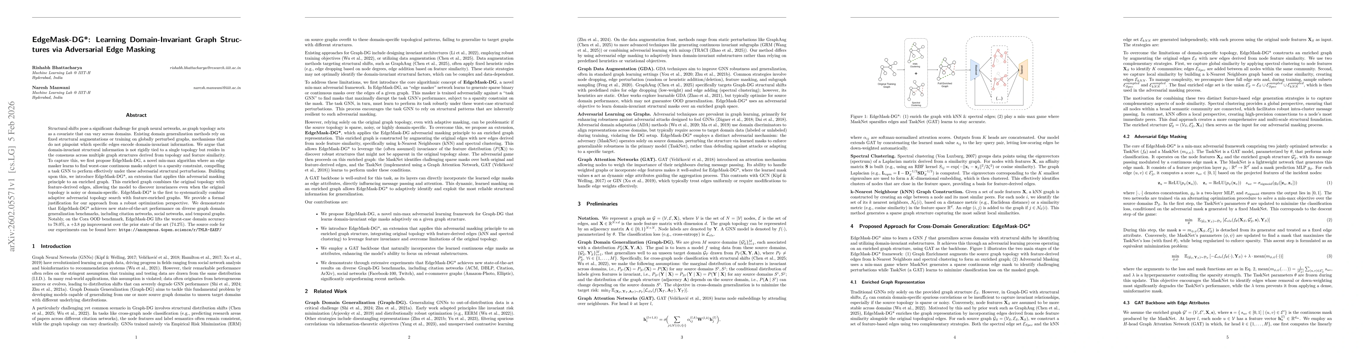 Thumbnail for EdgeMask-DG*: Learning Domain-Invariant Graph Structures via Adversarial Edge Masking