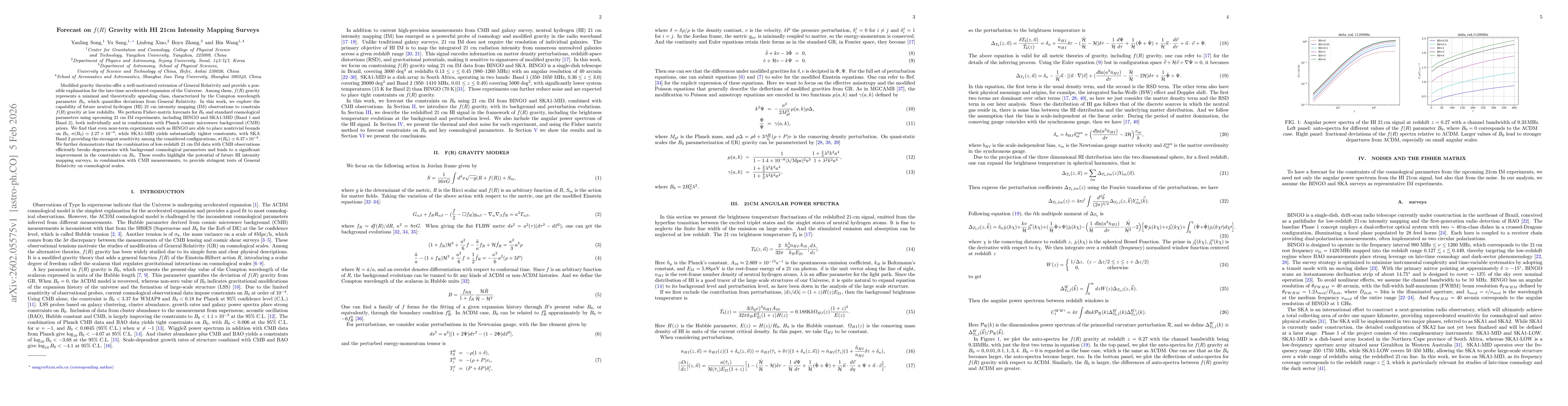 Thumbnail for Forecast on $f(R)$ Gravity with HI 21cm Intensity Mapping Surveys