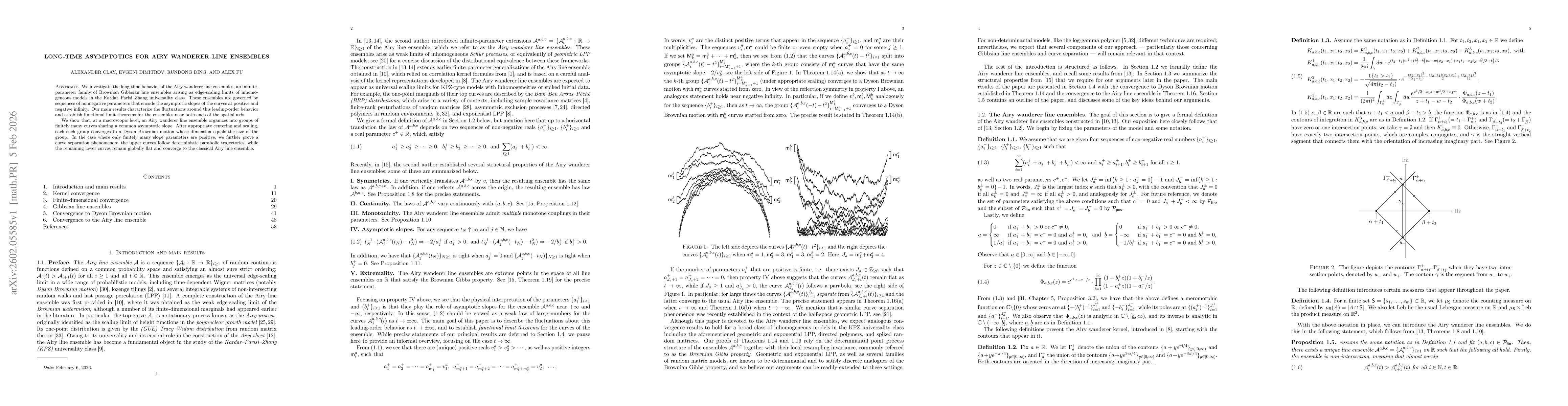 Thumbnail for Long-time asymptotics for Airy wanderer line ensembles