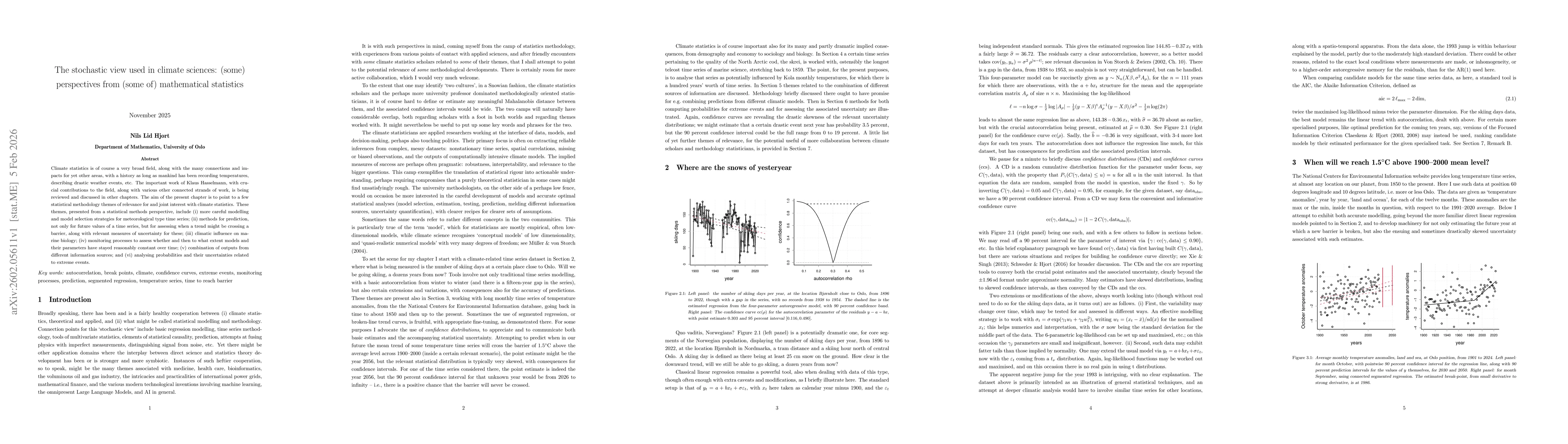 Thumbnail for The stochastic view used in climate sciences: (some) perspectives from (some of) mathematical statistics