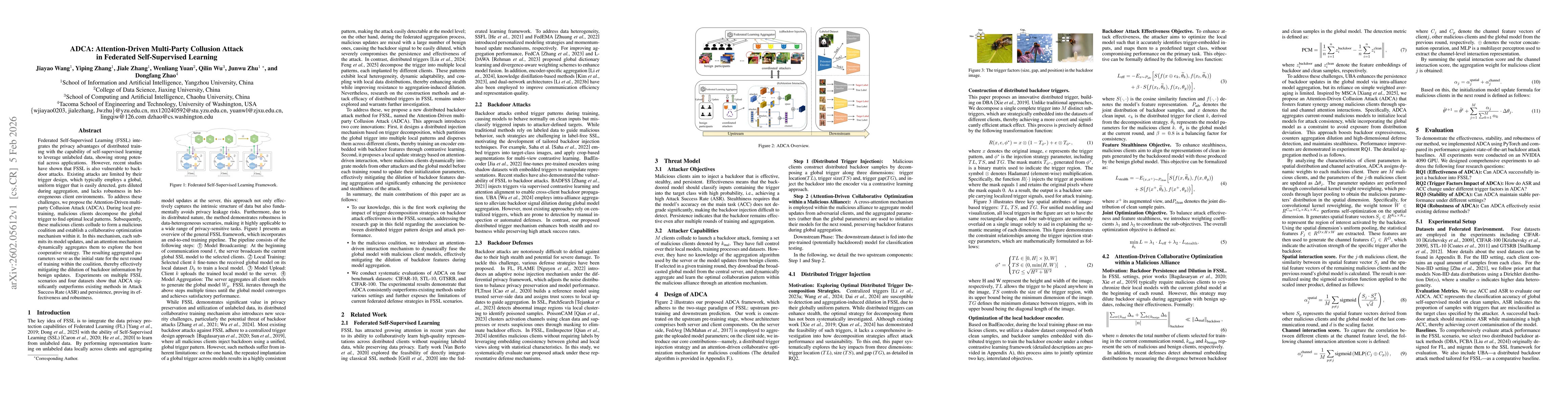 Thumbnail for ADCA: Attention-Driven Multi-Party Collusion Attack in Federated Self-Supervised Learning