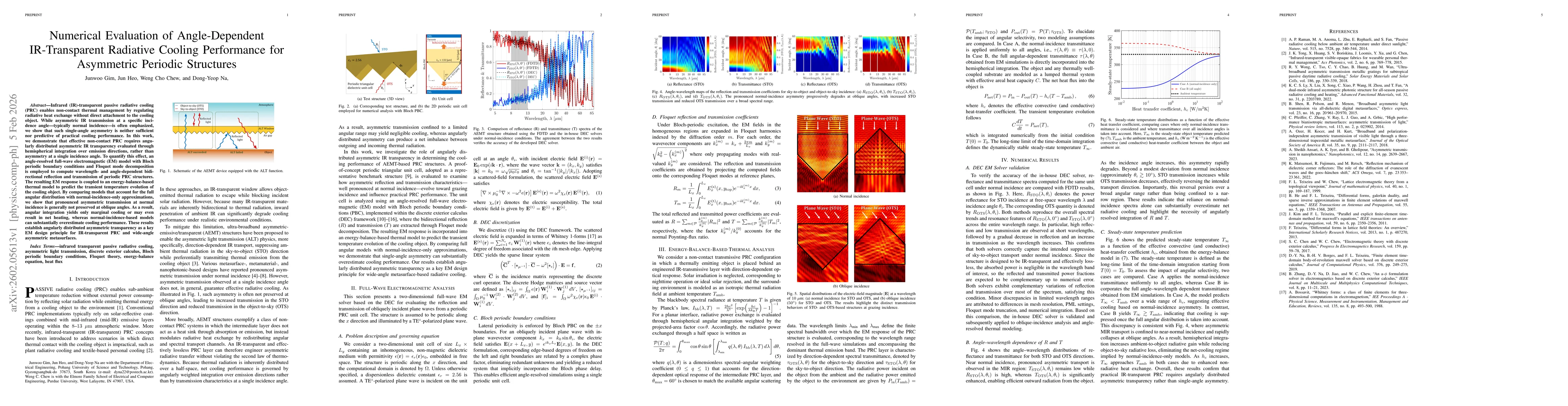 Thumbnail for Numerical Evaluation of Angle-Dependent IR-Transparent Radiative Cooling Performance for Asymmetric Periodic Structures