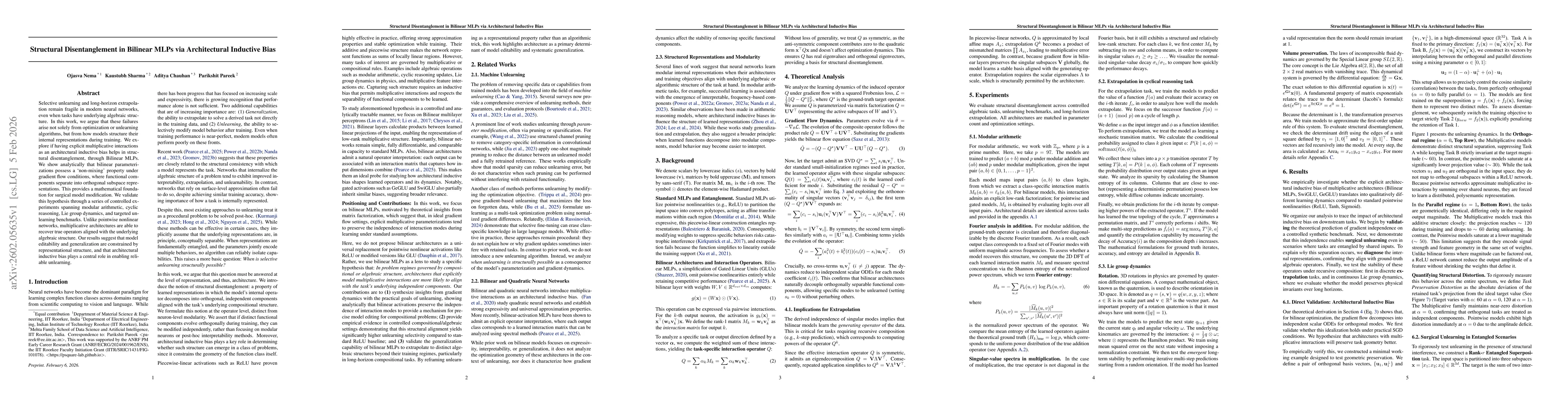 Thumbnail for Structural Disentanglement in Bilinear MLPs via Architectural Inductive Bias