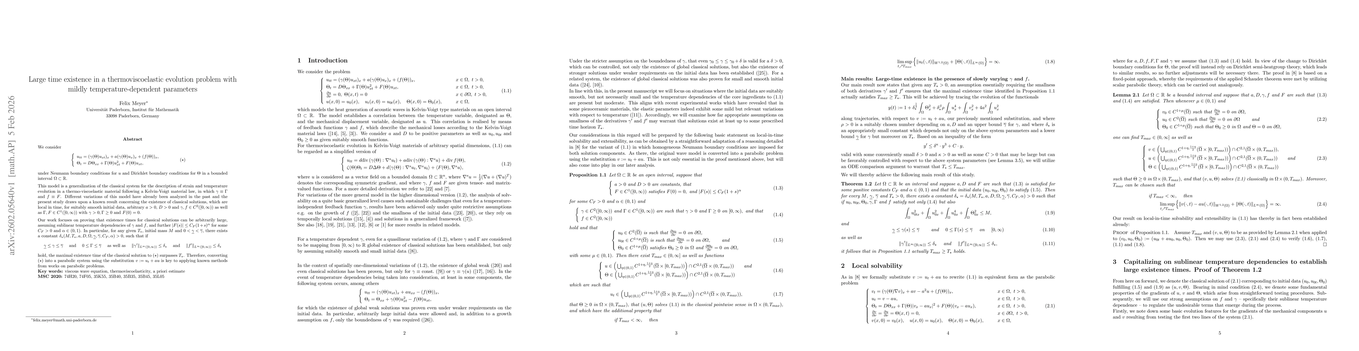 Thumbnail for Large time existence in a thermoviscoelastic evolution problem with mildly temperature-dependent parameters