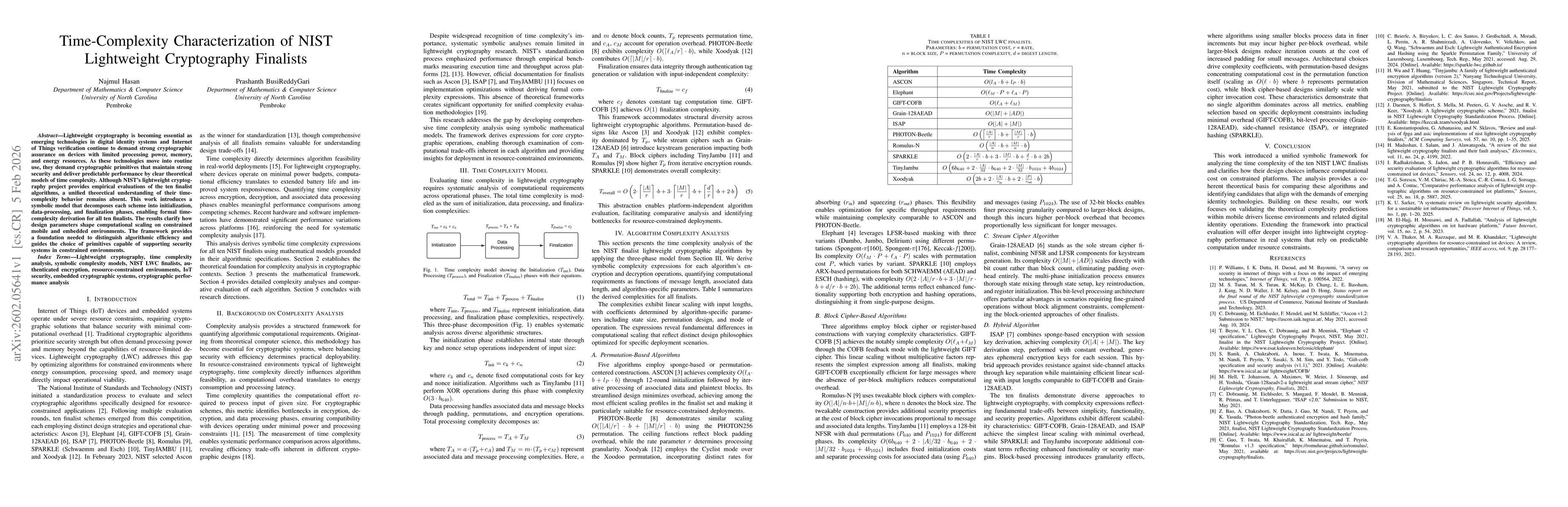 Thumbnail for Time-Complexity Characterization of NIST Lightweight Cryptography Finalists