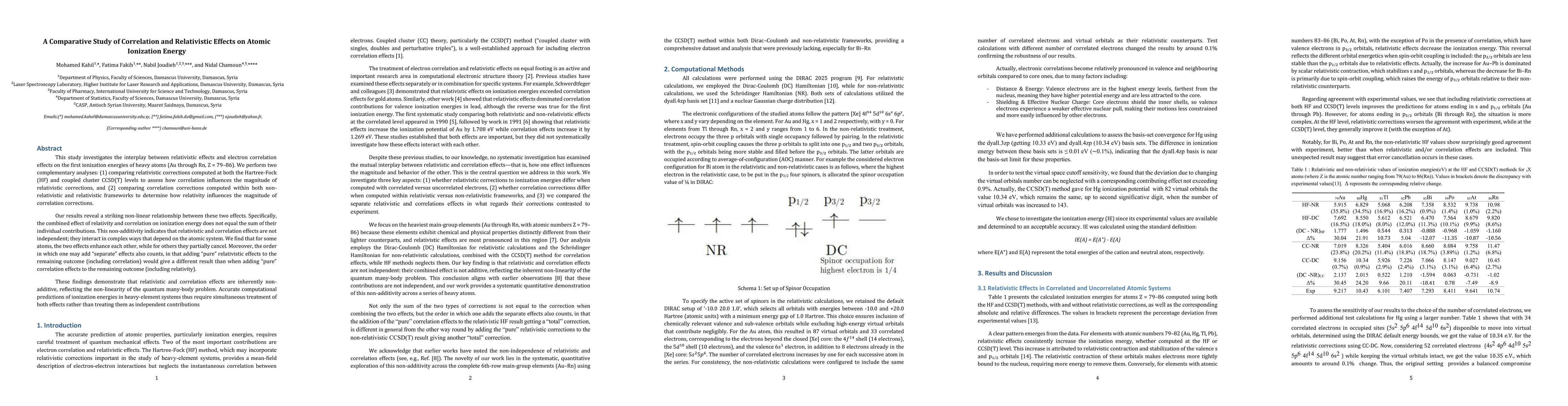 Thumbnail for A Comparative Study of Correlation and Relativistic Effects on Atomic Ionization Energy