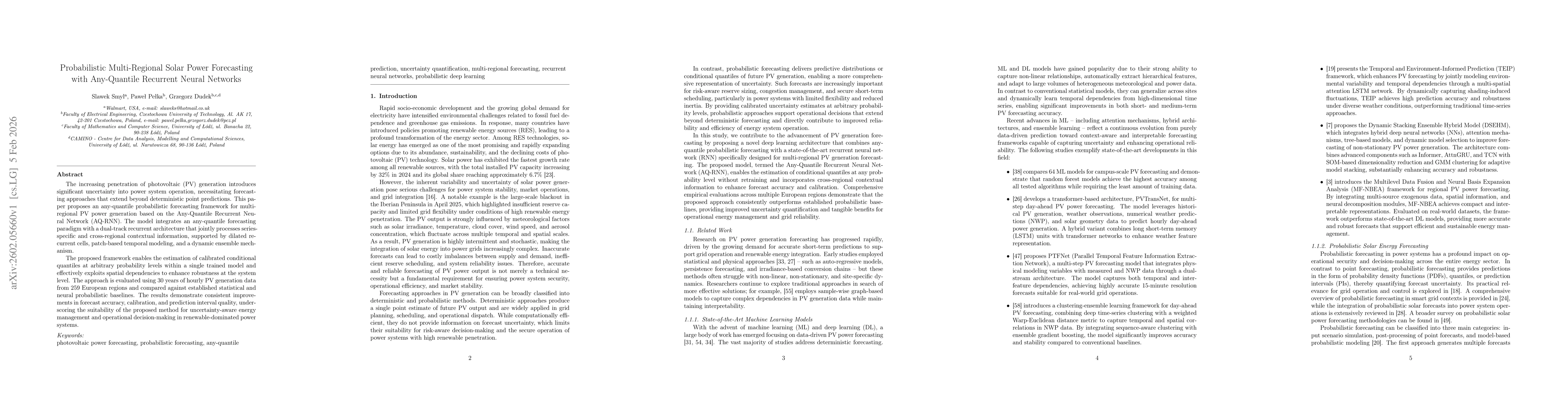 Thumbnail for Probabilistic Multi-Regional Solar Power Forecasting with Any-Quantile Recurrent Neural Networks