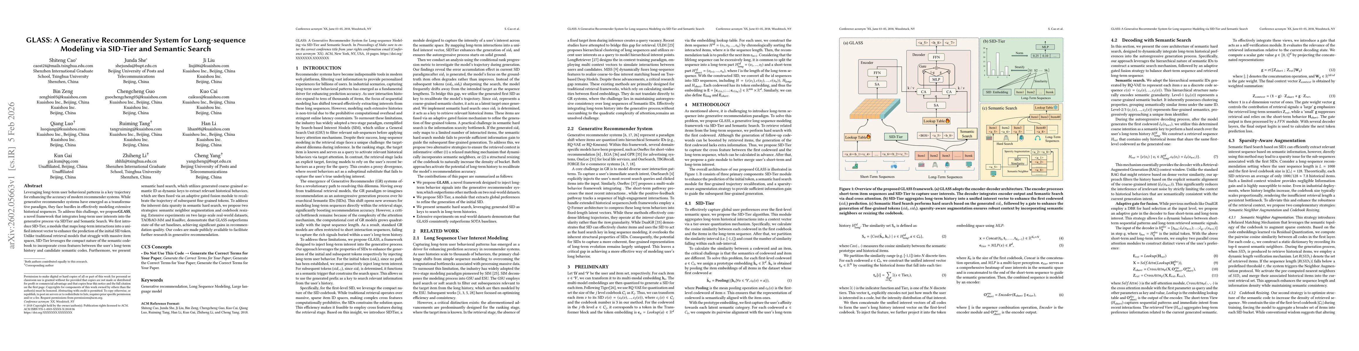 Thumbnail for GLASS: A Generative Recommender for Long-sequence Modeling via SID-Tier and Semantic Search