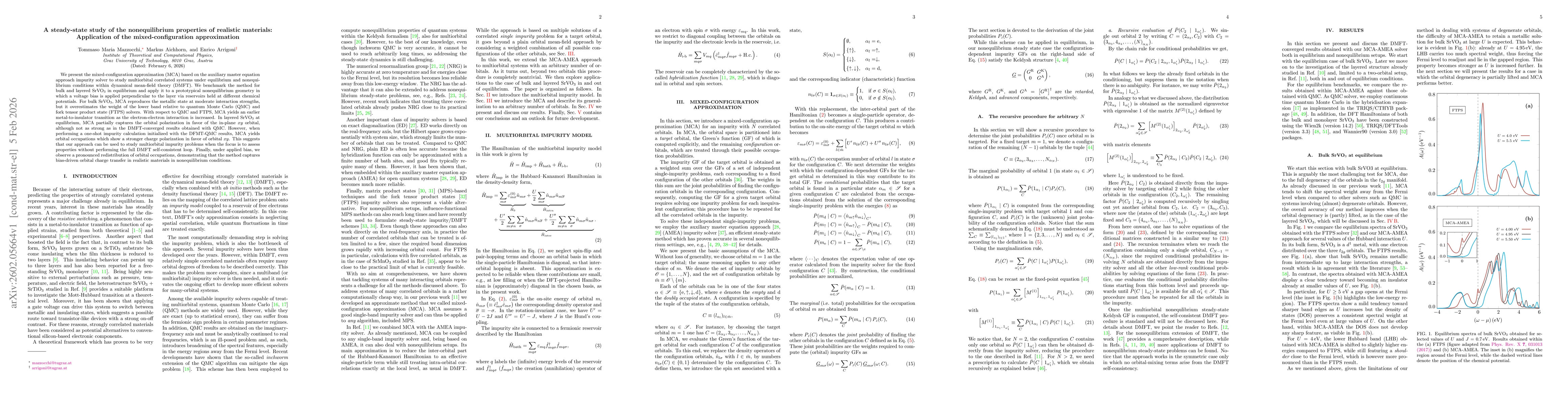 Thumbnail for A steady-state study of the nonequilibrium properties of realistic materials: Application of the mixed-configuration approximation