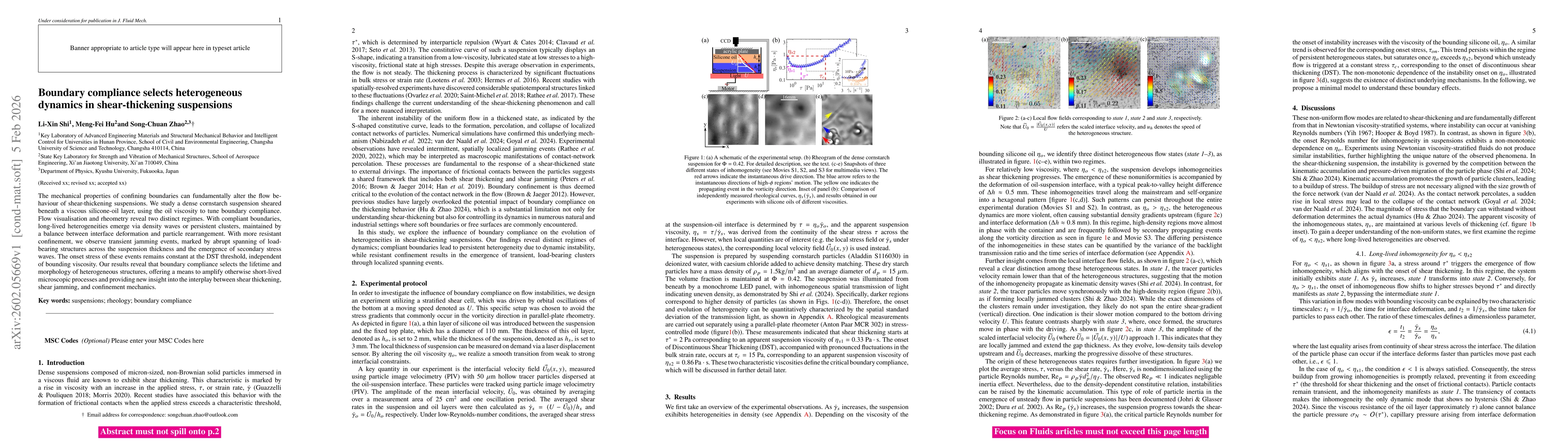 Thumbnail for Boundary compliance selects heterogeneous dynamics in shear-thickening suspensions