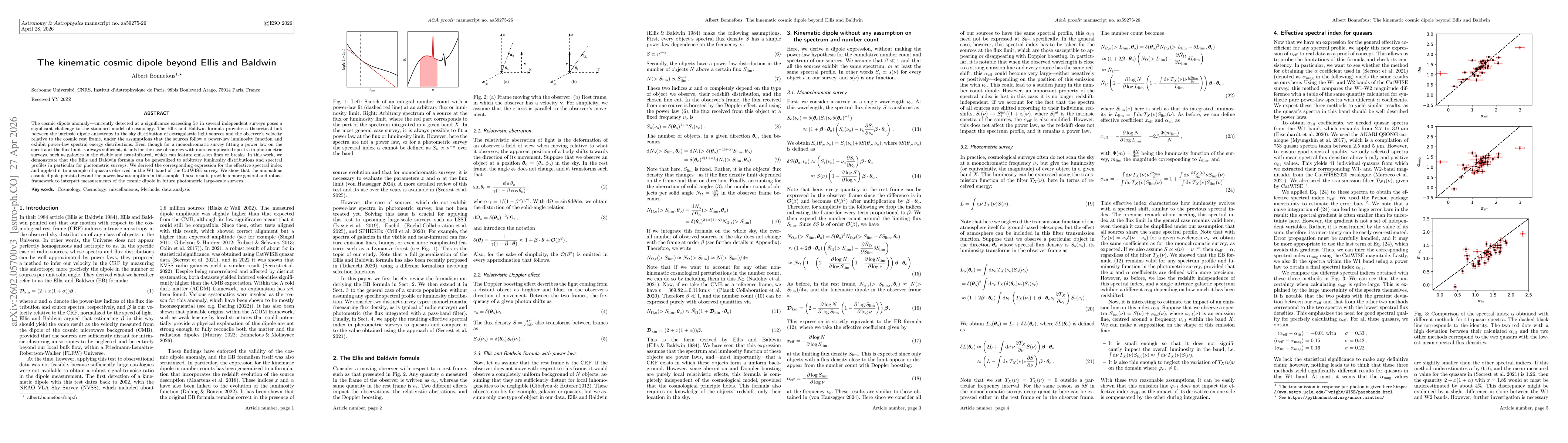 Thumbnail for The kinematic cosmic dipole beyond Ellis and Baldwin