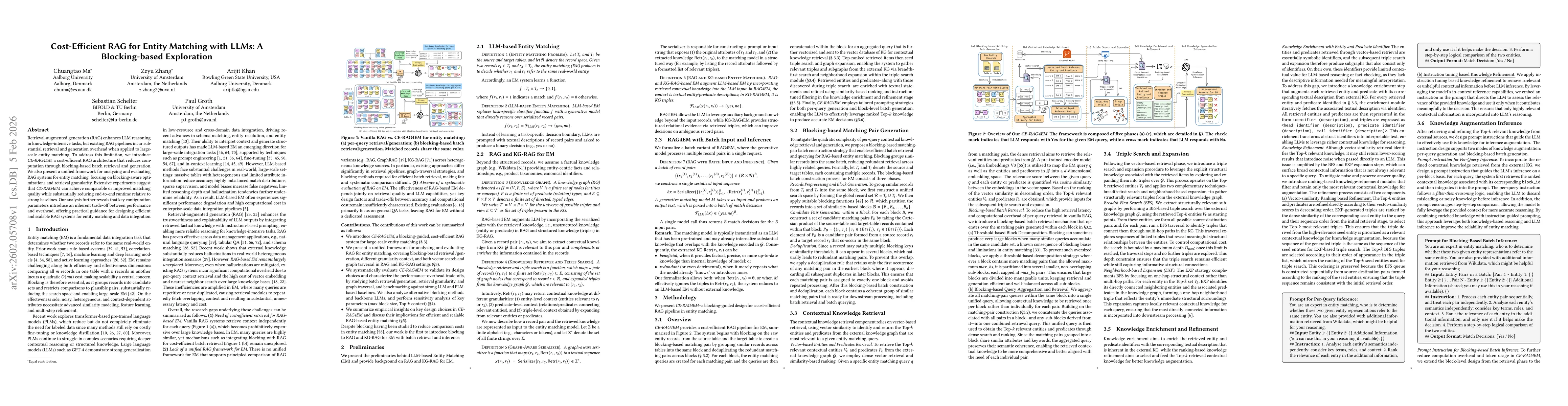 Thumbnail for Cost-Efficient RAG for Entity Matching with LLMs: A Blocking-based Exploration