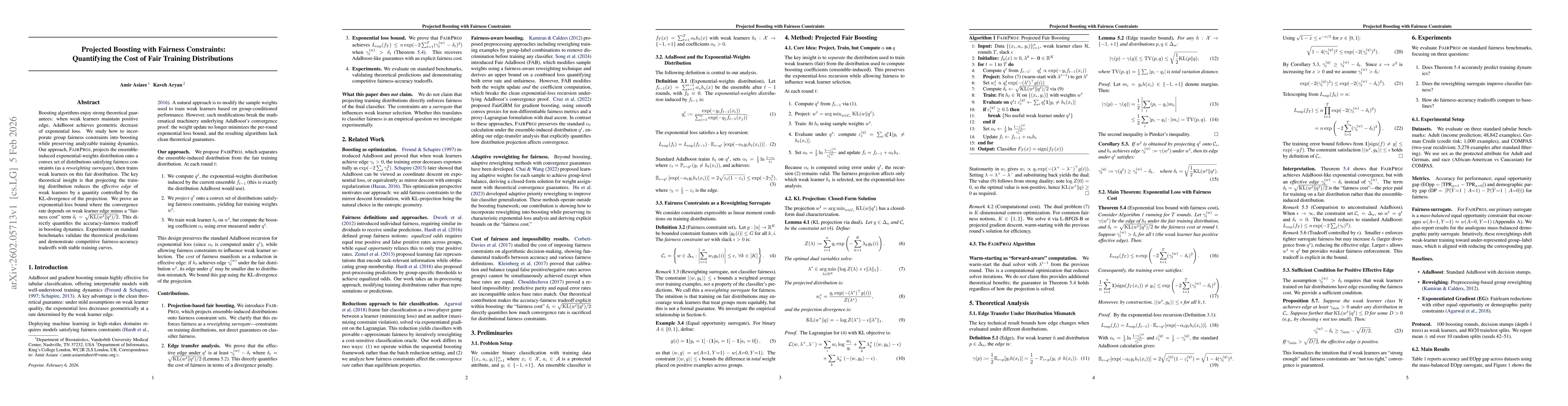 Thumbnail for Projected Boosting with Fairness Constraints: Quantifying the Cost of Fair Training Distributions