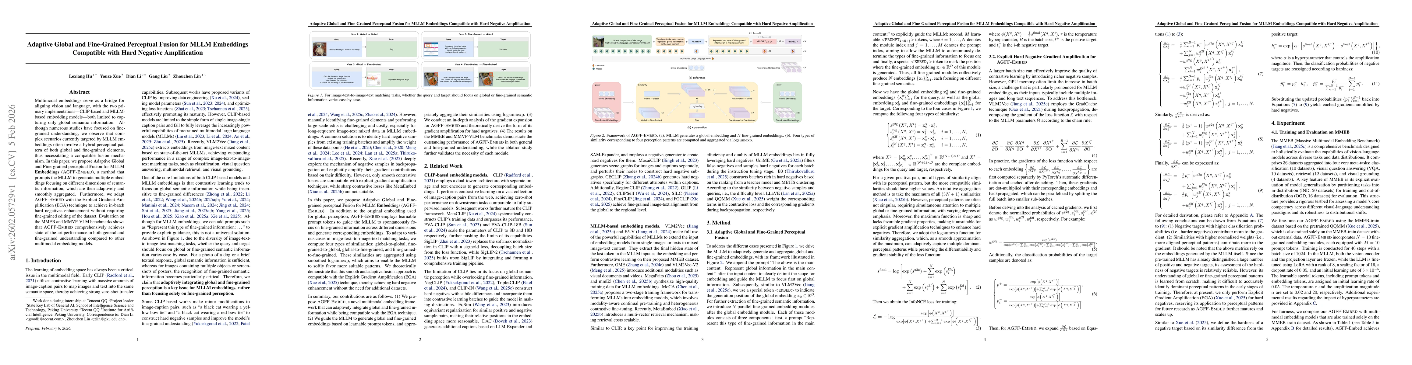 Thumbnail for Adaptive Global and Fine-Grained Perceptual Fusion for MLLM Embeddings Compatible with Hard Negative Amplification