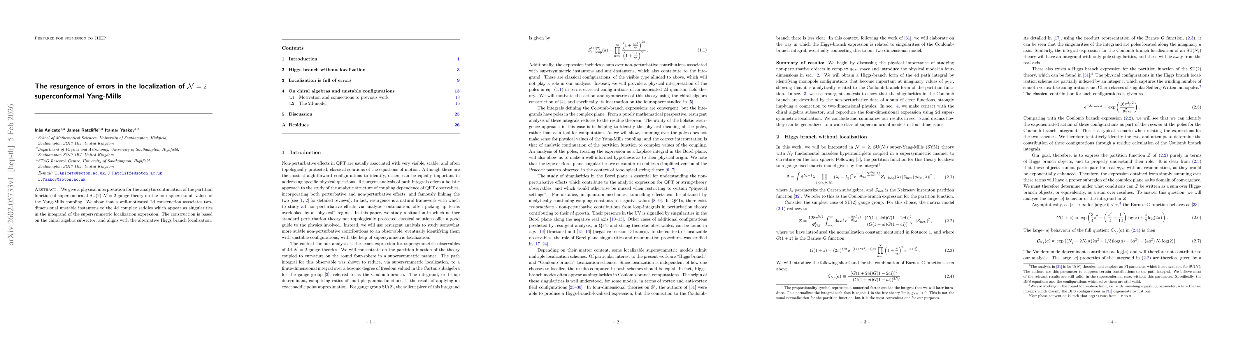 Thumbnail for The resurgence of errors in the localization of $\mathcal{N} = 2$ superconformal Yang-Mills
