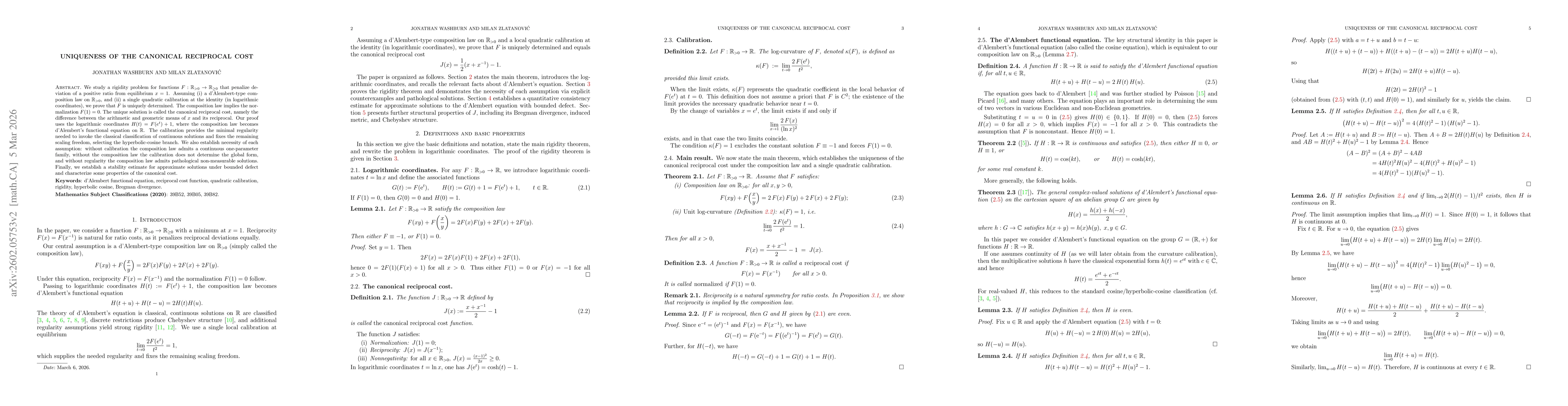 Thumbnail for Uniqueness of the Canonical Reciprocal Cost