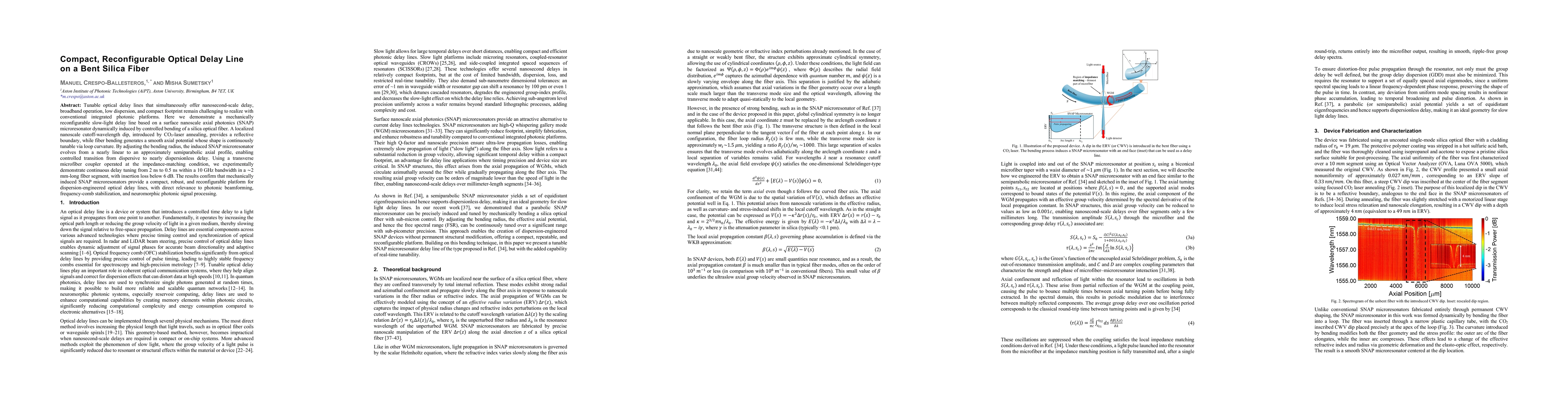 Thumbnail for Compact, Reconfigurable Optical Delay Line on a Bent Silica Fiber