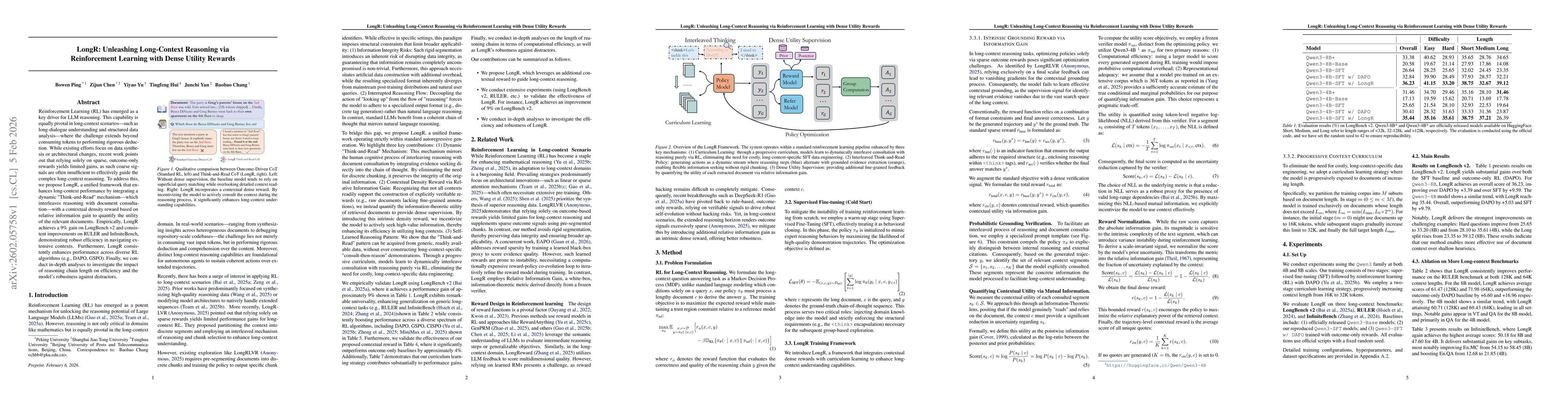 Thumbnail for LongR: Unleashing Long-Context Reasoning via Reinforcement Learning with Dense Utility Rewards