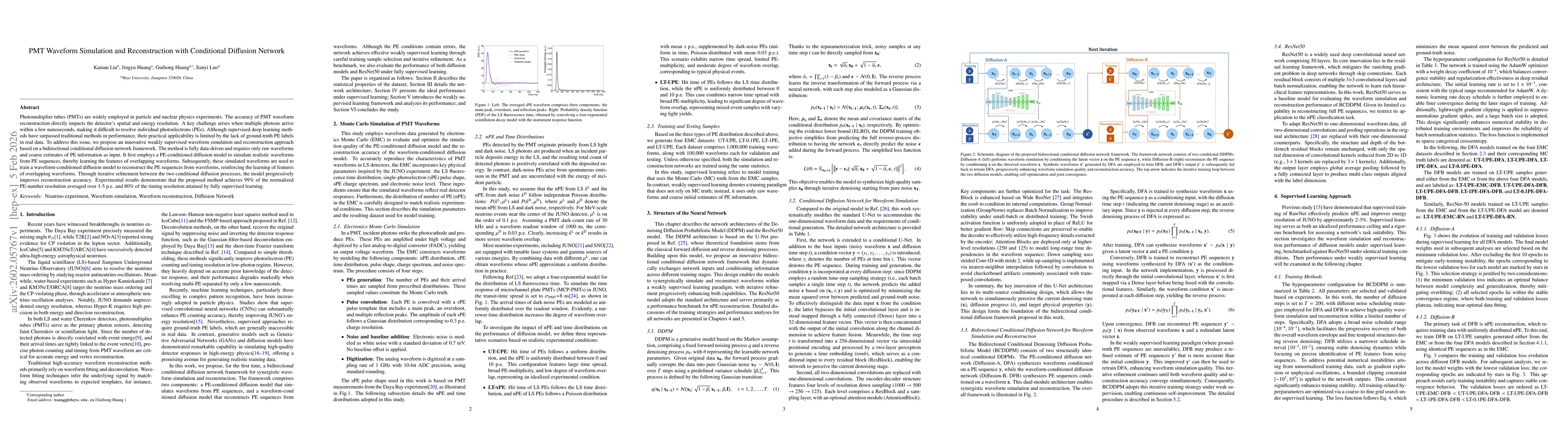 Thumbnail for PMT Waveform Simulation and Reconstruction with Conditional Diffusion Network