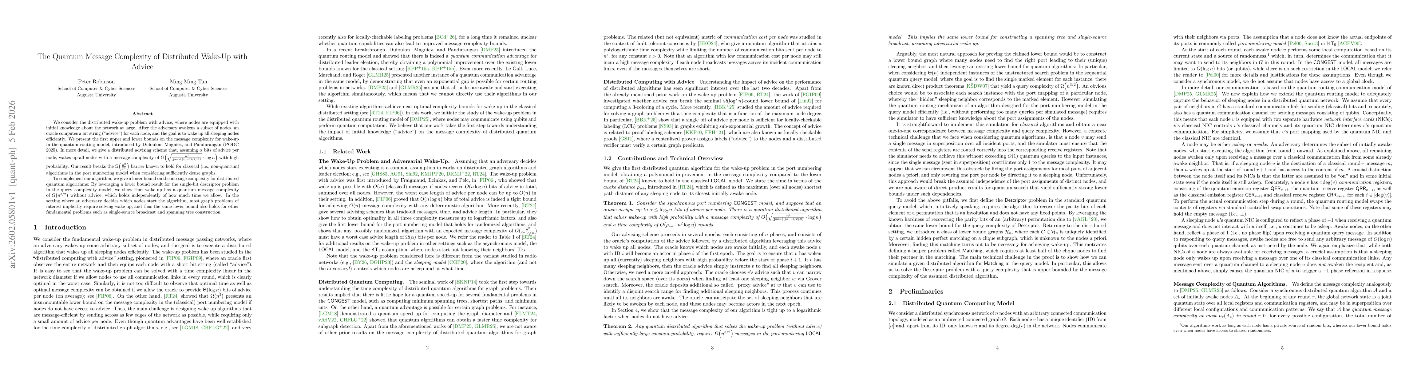 Thumbnail for The Quantum Message Complexity of Distributed Wake-Up with Advice