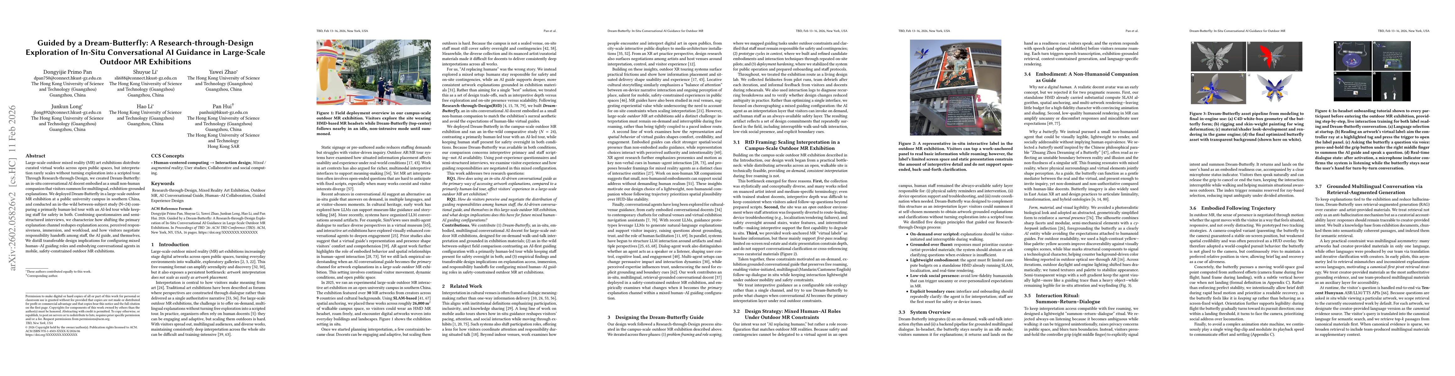 Thumbnail for Whispers of the Butterfly: A Research-through-Design Exploration of In-Situ Conversational AI Guidance in Large-Scale Outdoor MR Exhibitions