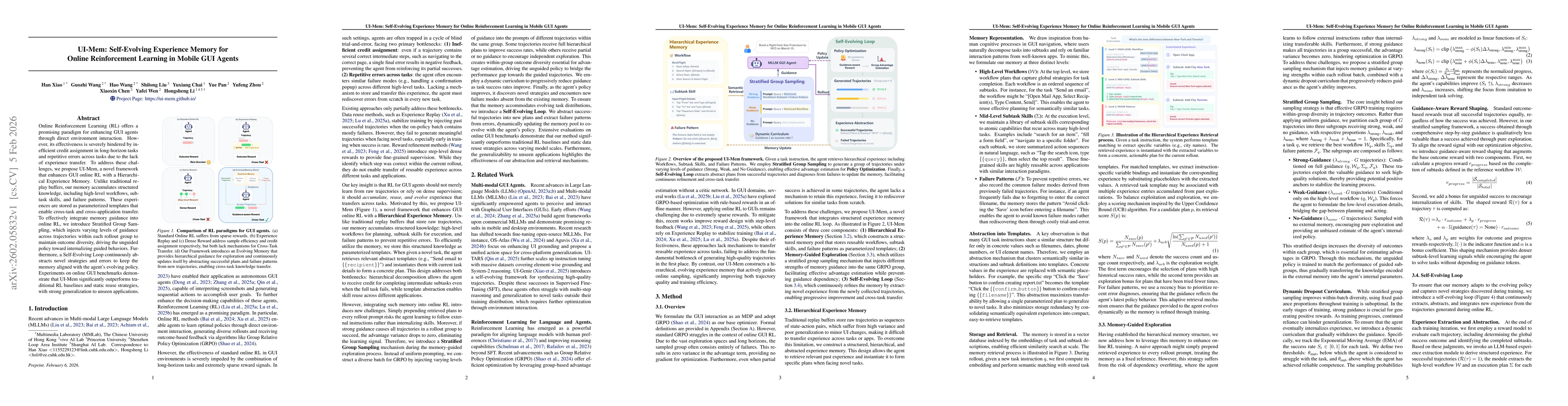 Thumbnail for UI-Mem: Self-Evolving Experience Memory for Online Reinforcement Learning in Mobile GUI Agents