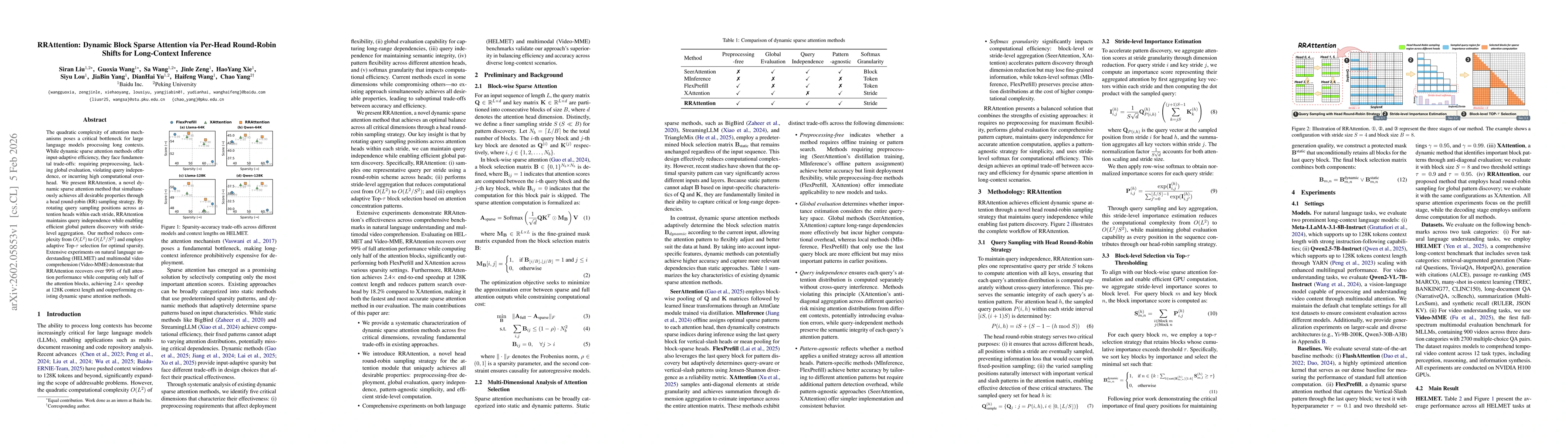 Thumbnail for RRAttention: Dynamic Block Sparse Attention via Per-Head Round-Robin Shifts for Long-Context Inference