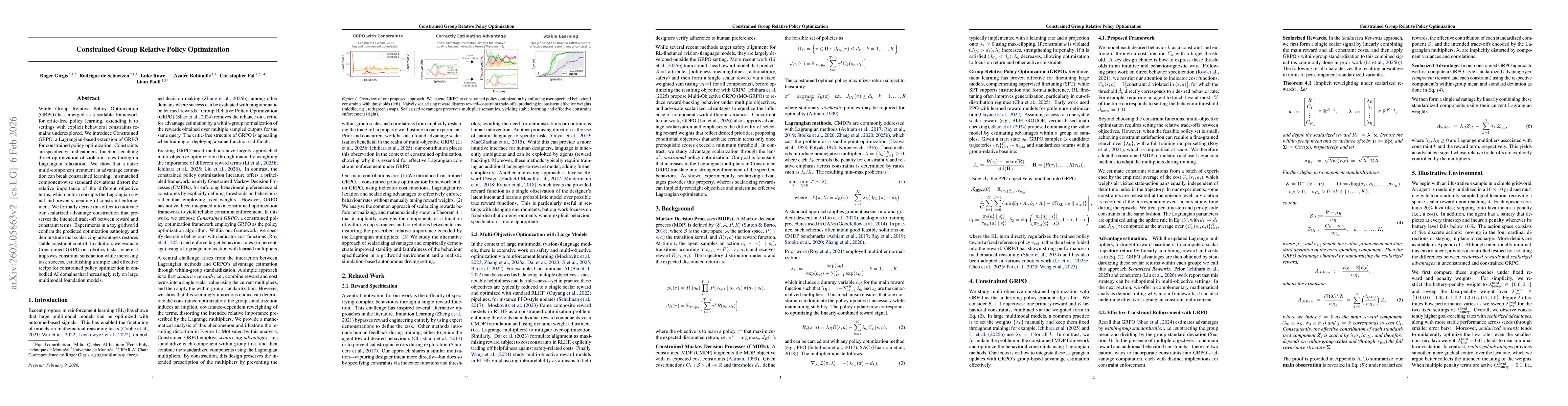 Thumbnail for Constrained Group Relative Policy Optimization