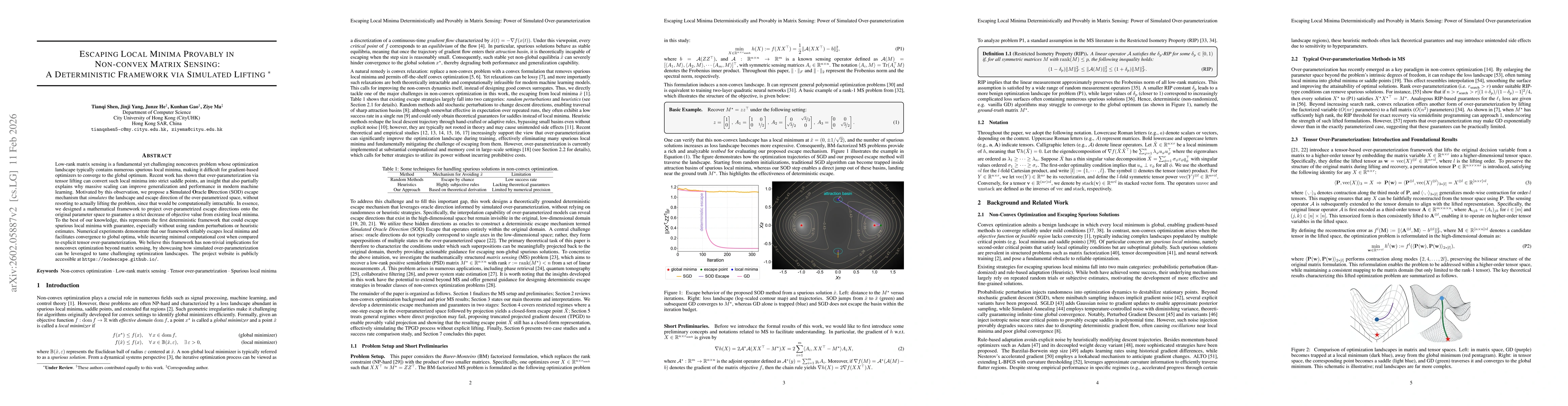 Thumbnail for Escaping Local Minima Provably in Non-convex Matrix Sensing: A Deterministic Framework via Simulated Lifting