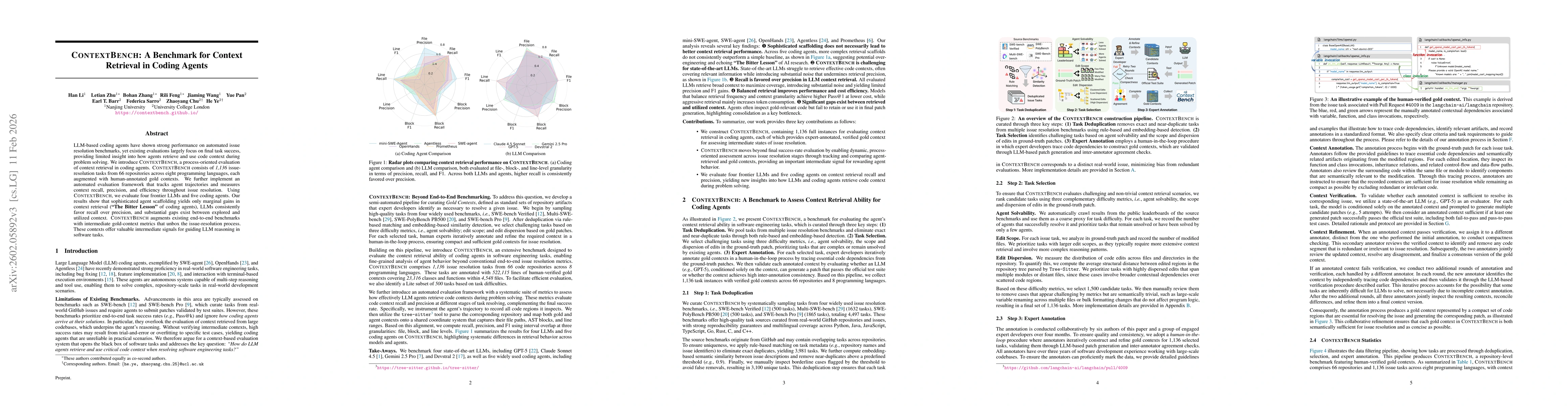Thumbnail for ContextBench: A Benchmark for Context Retrieval in Coding Agents
