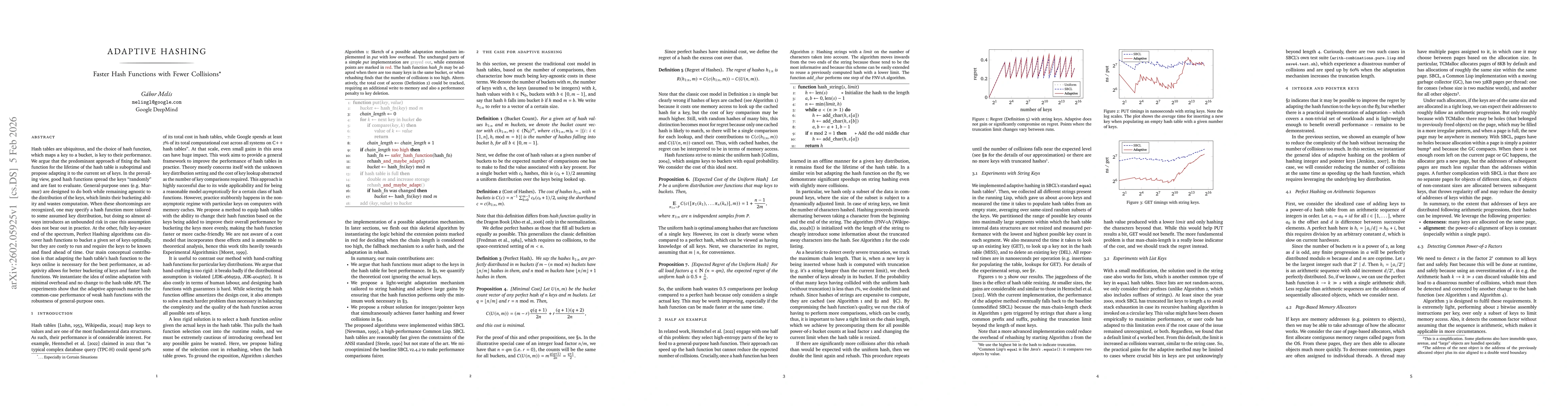 Thumbnail for Adaptive Hashing: Faster Hash Functions with Fewer Collisions