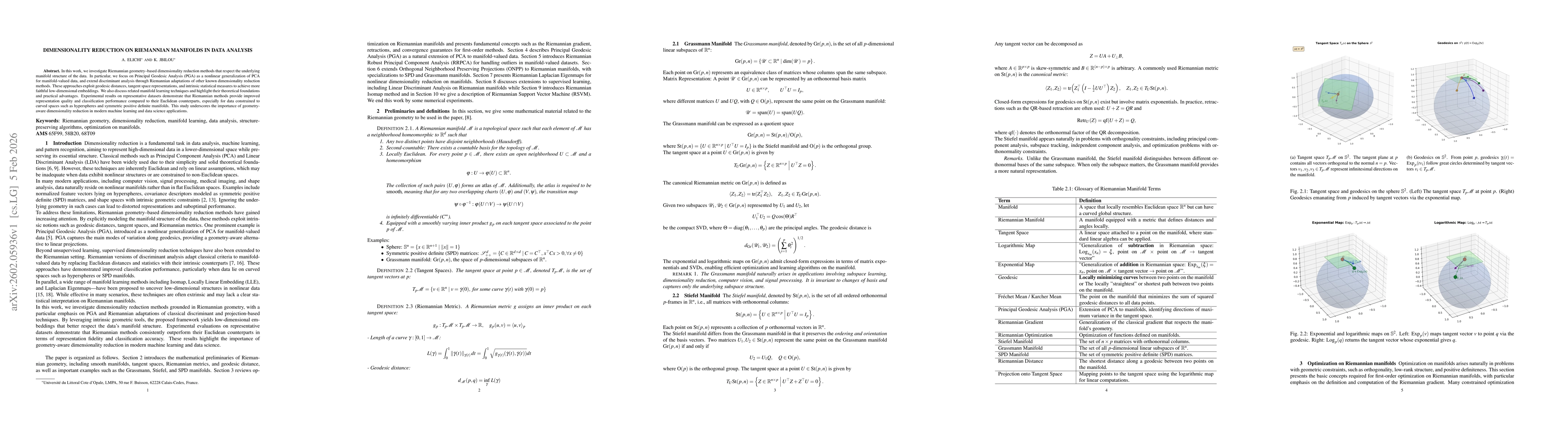 Thumbnail for Dimensionality Reduction on Riemannian Manifolds in Data Analysis