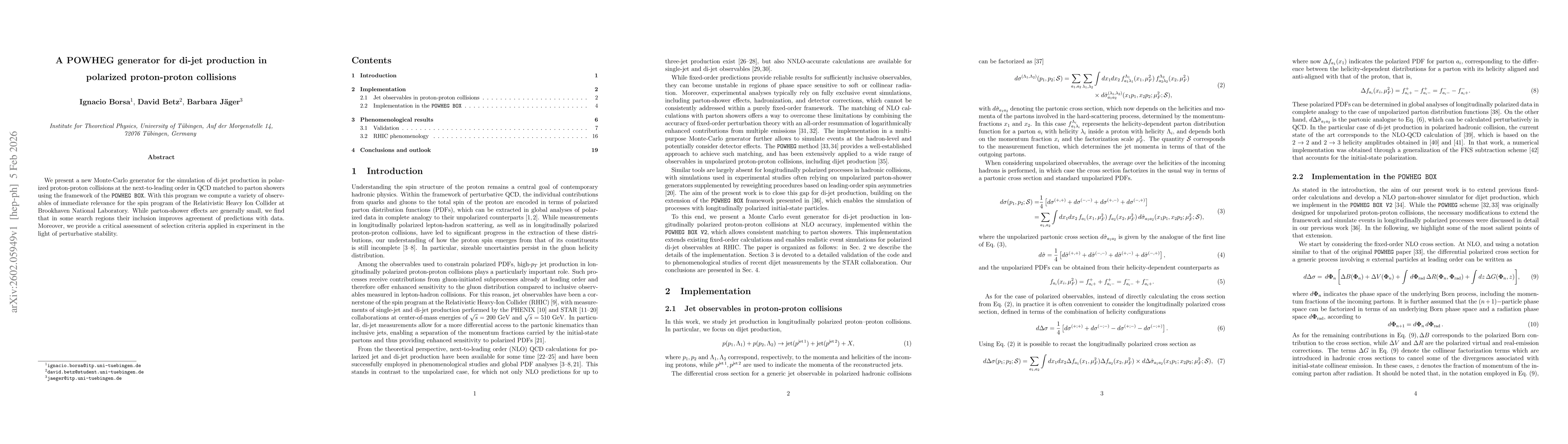 Thumbnail for A POWHEG generator for di-jet production in polarized proton-proton collisions