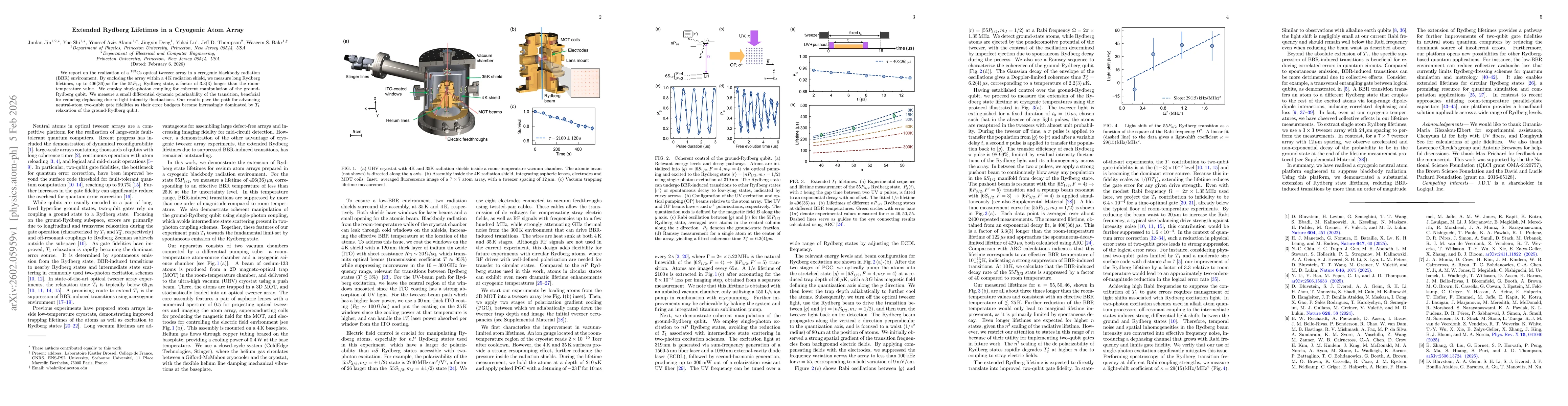 Thumbnail for Extended Rydberg Lifetimes in a Cryogenic Atom Array