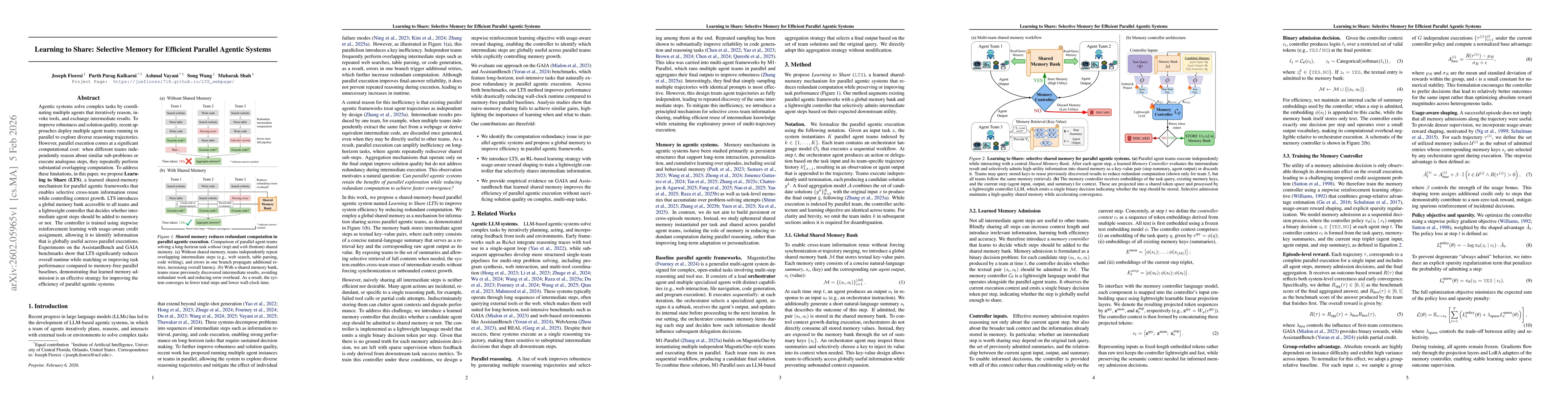 Thumbnail for Learning to Share: Selective Memory for Efficient Parallel Agentic Systems