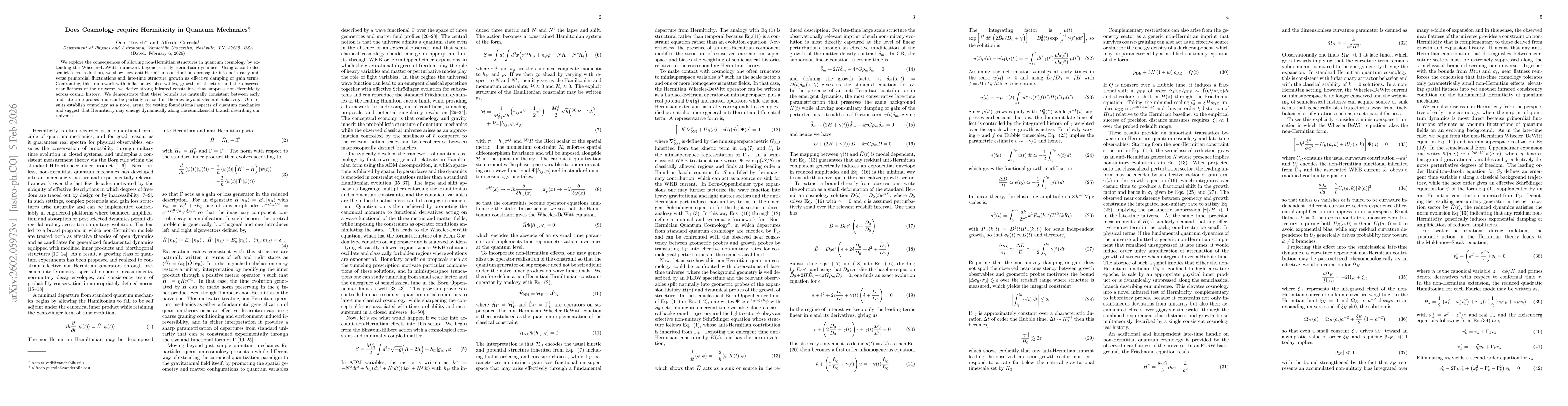 Thumbnail for Does Cosmology require Hermiticity in Quantum Mechanics?