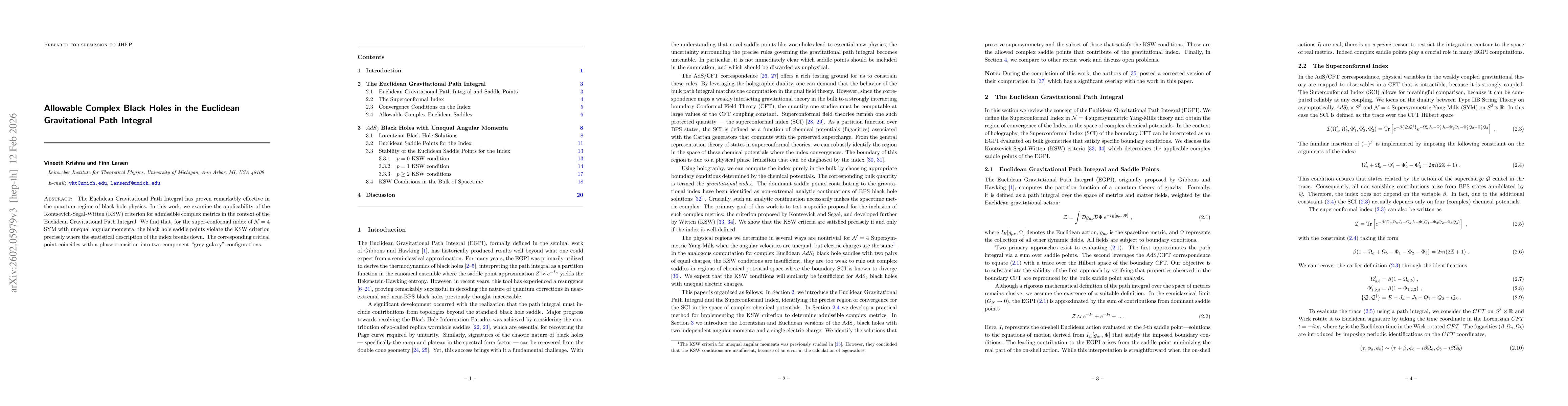 Thumbnail for Allowable Complex Black Holes in the Euclidean Gravitational Path Integral