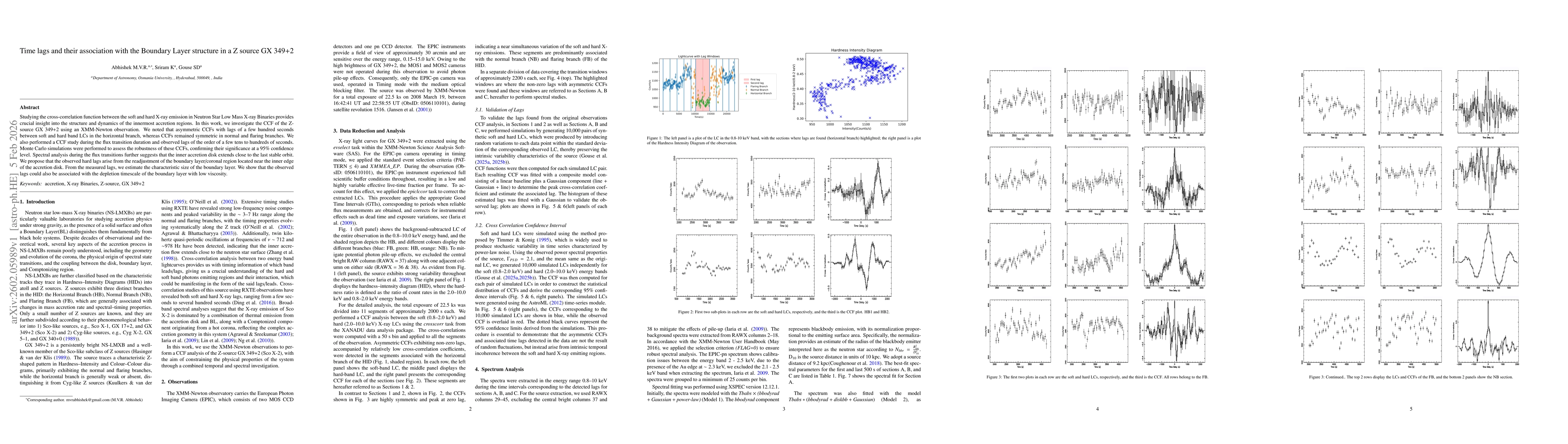 Thumbnail for Time lags and their association with the Boundary Layer structure in a Z source GX 349+2