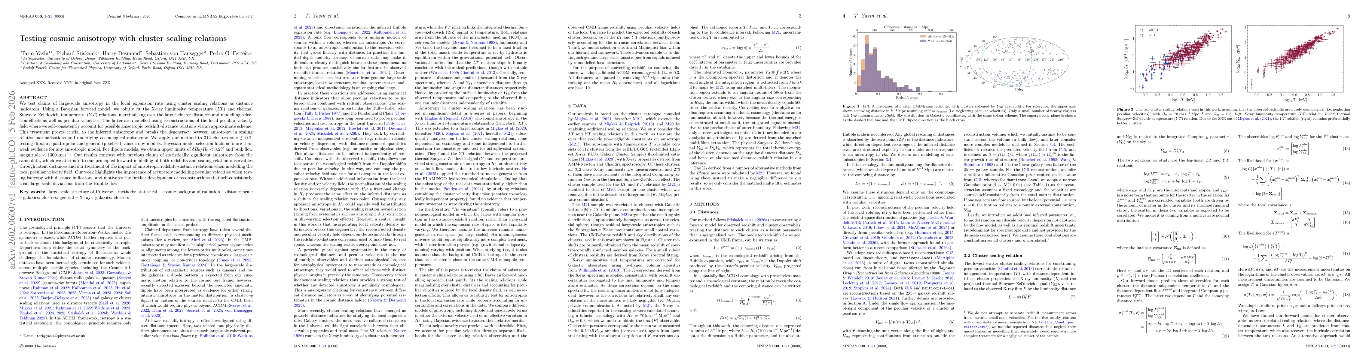 Thumbnail for Testing cosmic anisotropy with cluster scaling relations