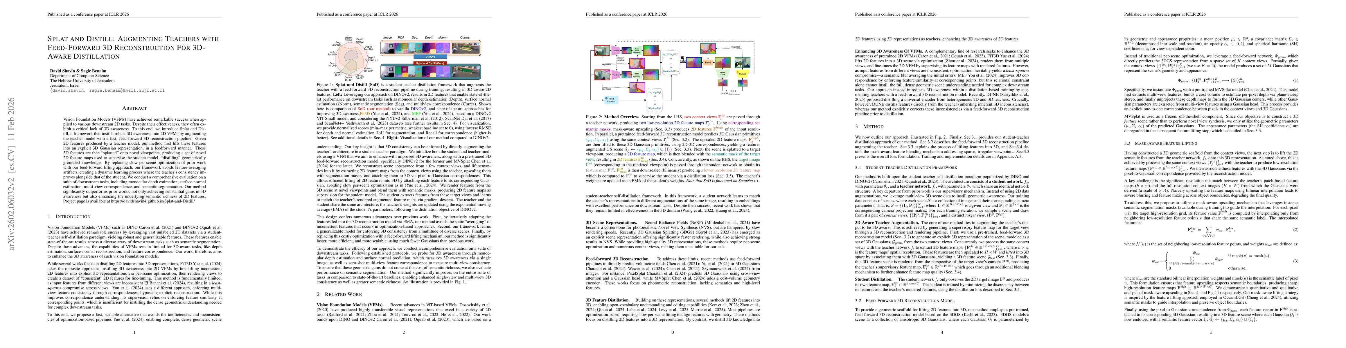 Thumbnail for Splat and Distill: Augmenting Teachers with Feed-Forward 3D Reconstruction For 3D-Aware Distillation