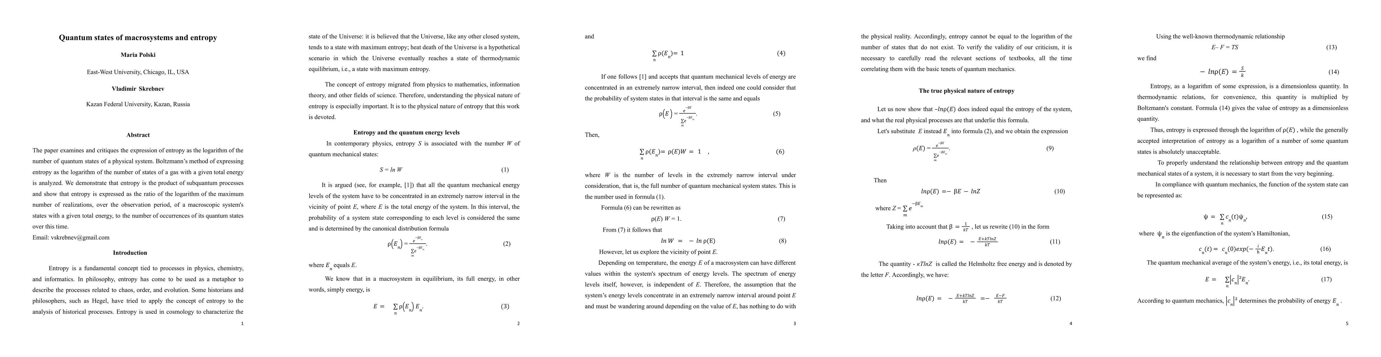 Thumbnail for Quantum states of macrosystems and entropy
