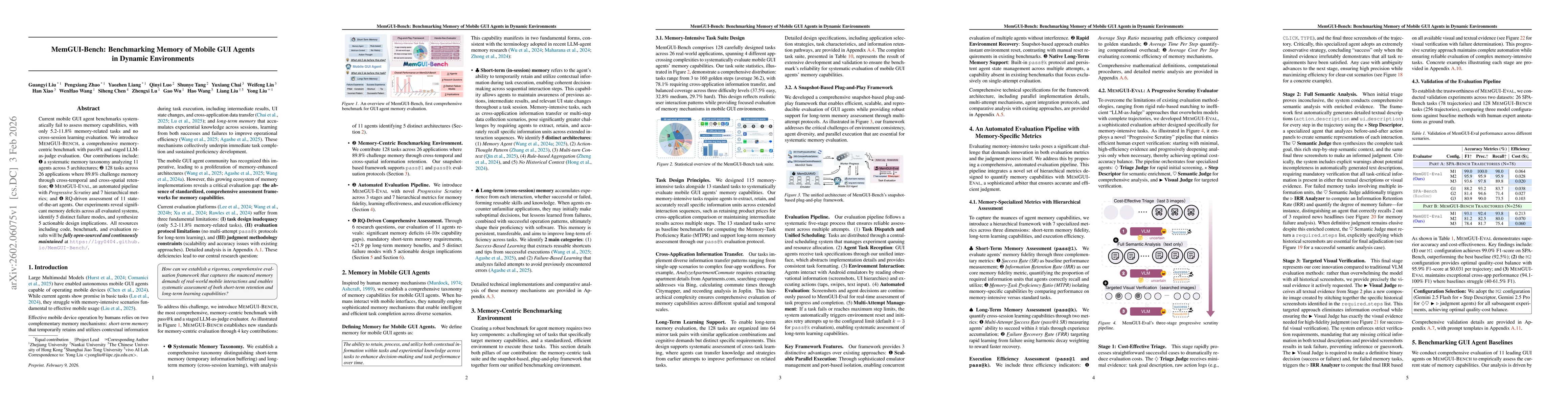 Thumbnail for MemGUI-Bench: Benchmarking Memory of Mobile GUI Agents in Dynamic Environments