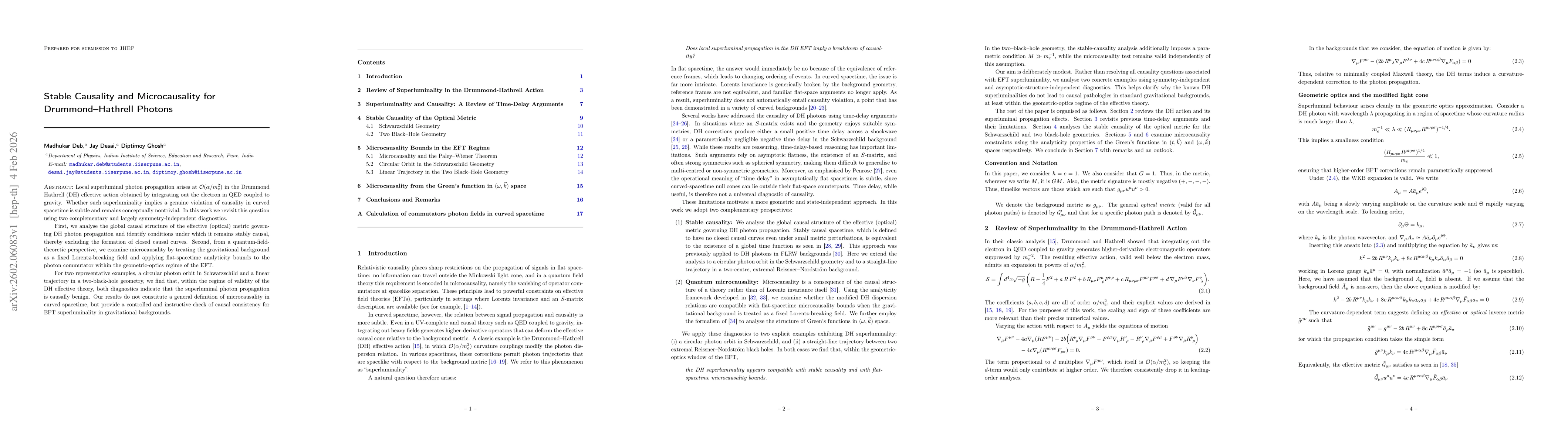 Thumbnail for Stable Causality and Microcausality for Drummond-Hathrell Photons