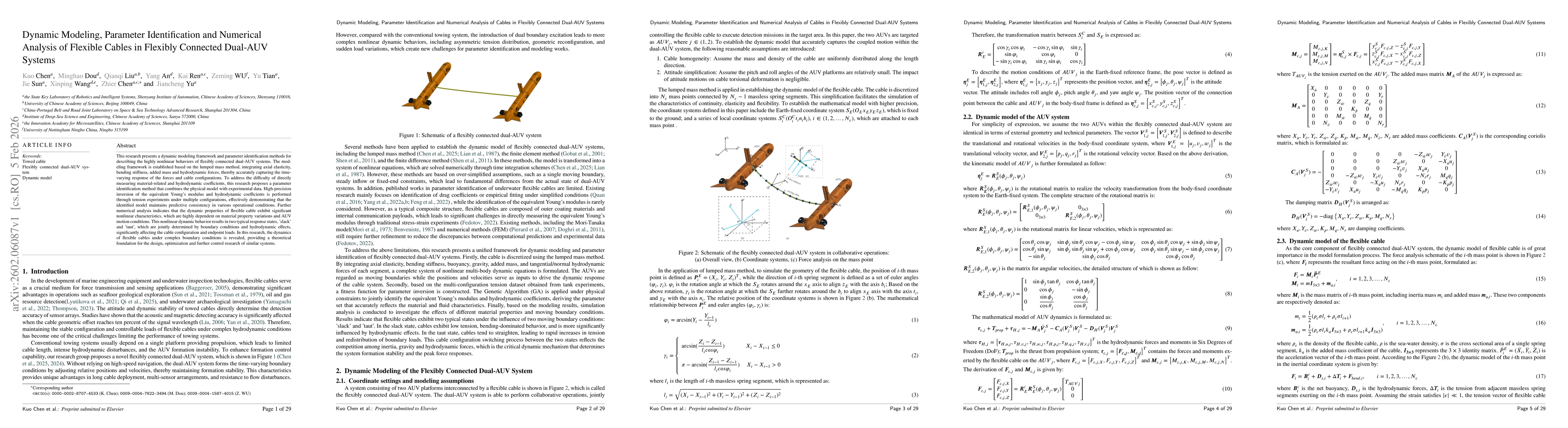 Thumbnail for Dynamic Modeling, Parameter Identification and Numerical Analysis of Flexible Cables in Flexibly Connected Dual-AUV Systems