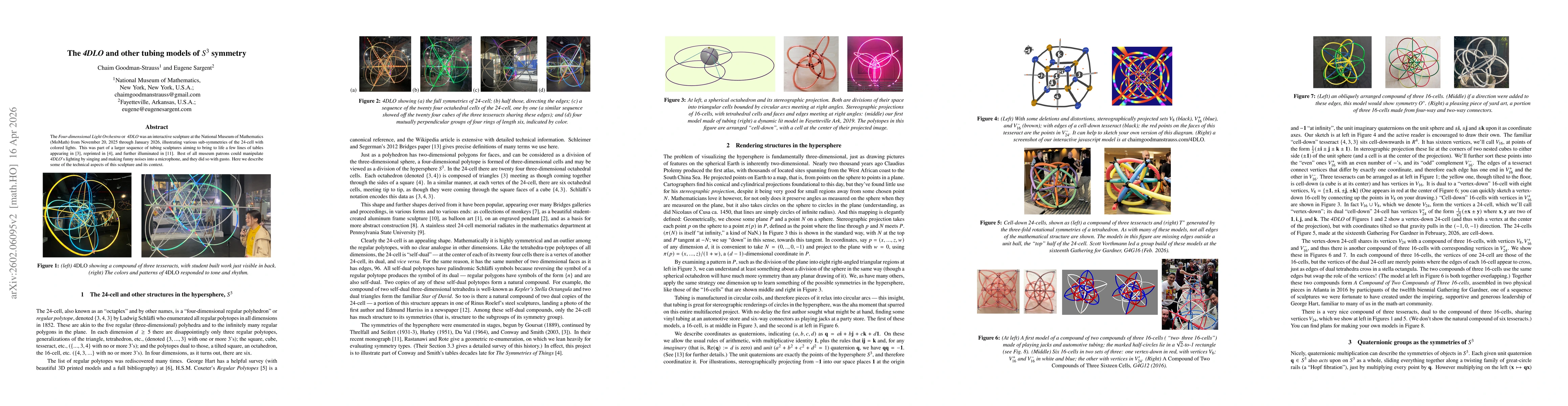 Thumbnail for The {\em 4DLO} and other tubing models of $S^3$ symmetry