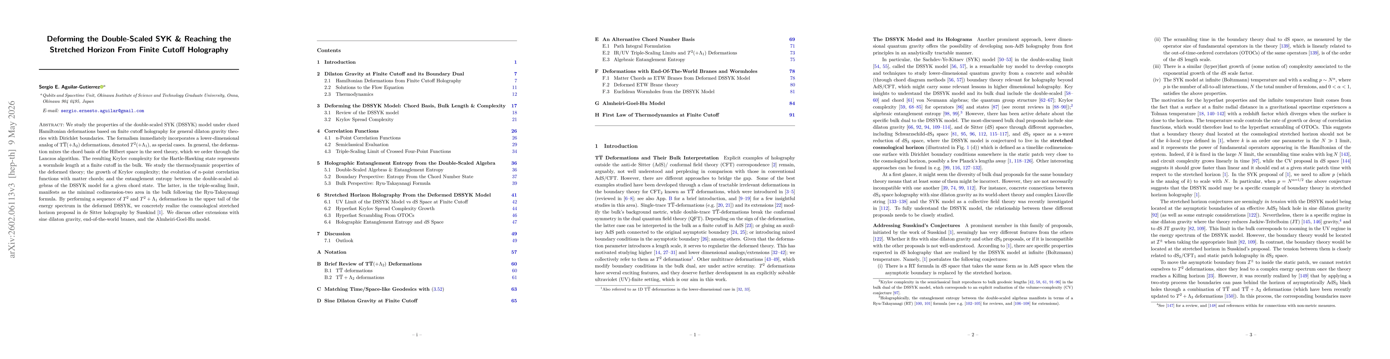 Thumbnail for Deforming the Double-Scaled SYK & Reaching the Stretched Horizon From Finite Cutoff Holography