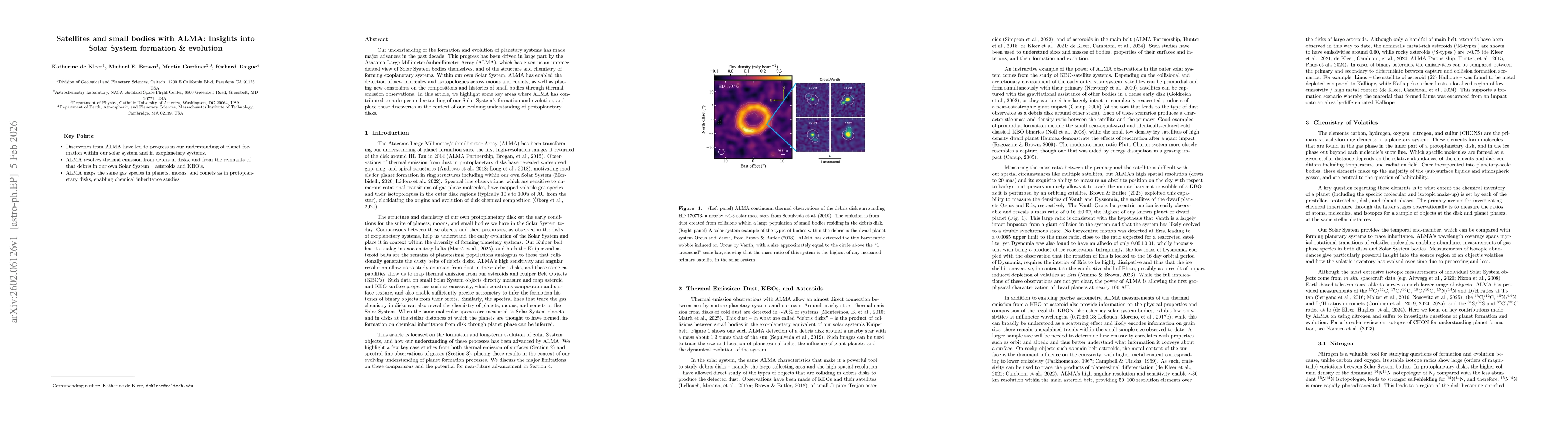 Thumbnail for Satellites and small bodies with ALMA: Insights into Solar System formation & evolution