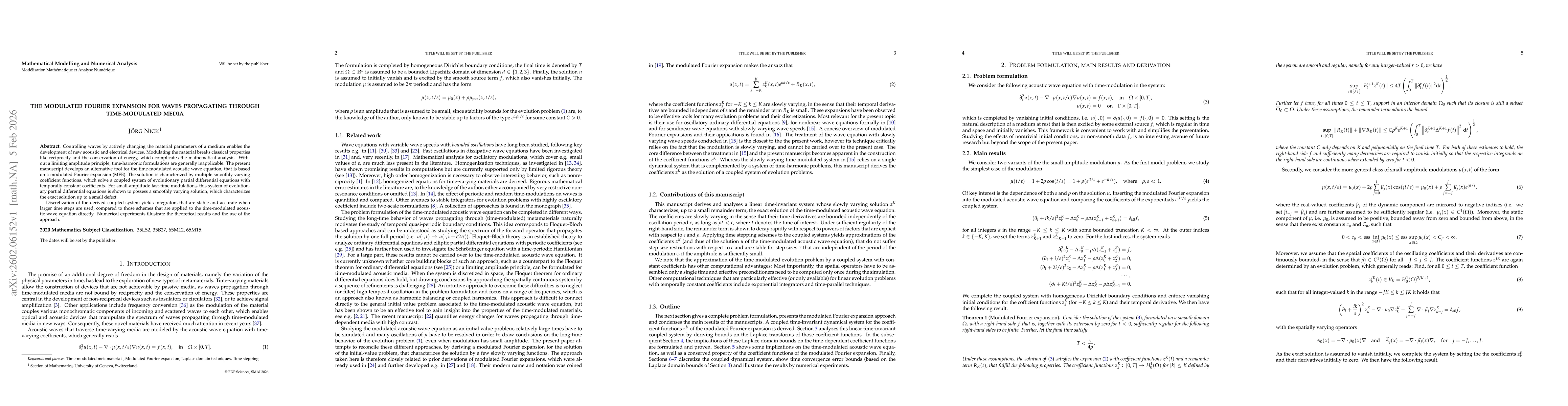 Thumbnail for The modulated Fourier expansion for waves propagating through time-modulated media